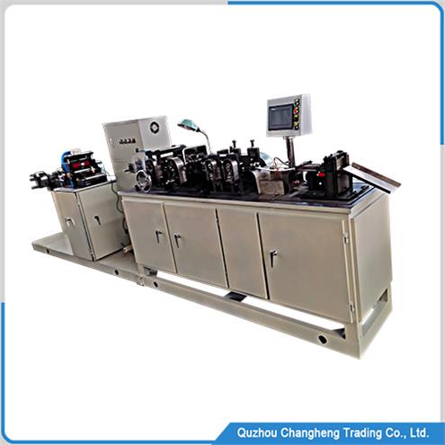 Fin line press of heat exchanger